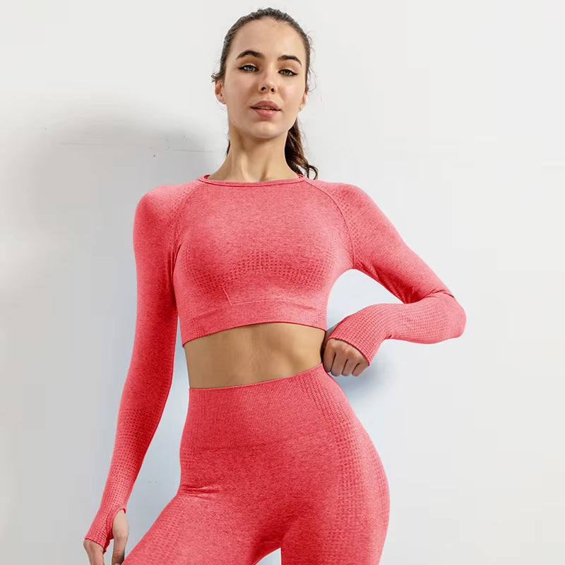 Yoga Outerwear Seamless Women'S Activewear Workout Wear Activewear Workout Tops Long Sleeve Activewear Bike Outerwear