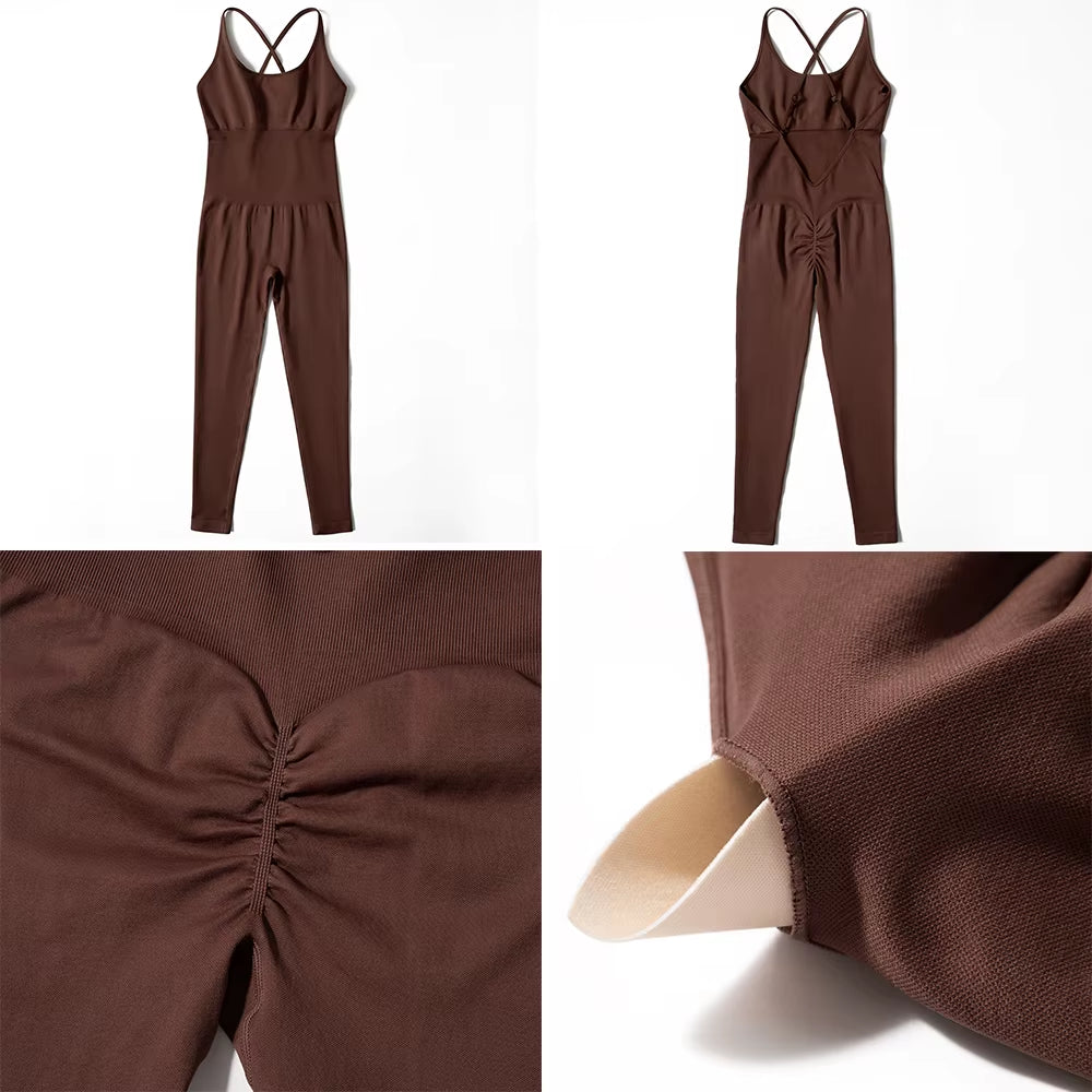 Jumpsuit Women One-Piece Outfit Jumpsuit Sleeveless Backless Square Neck Playsuits Bodysuit Rompers Overalls Casual Streetwear