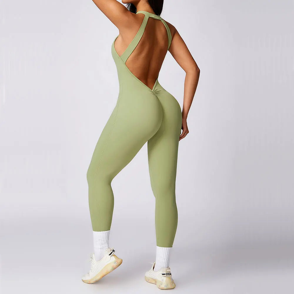 Gym Jumpsuit Women Set Training Yoga Suit Sportswear Sports Jumpsuit Fitness Rompers Workout Clothes Sexy Scrunch Butt Bodysuits