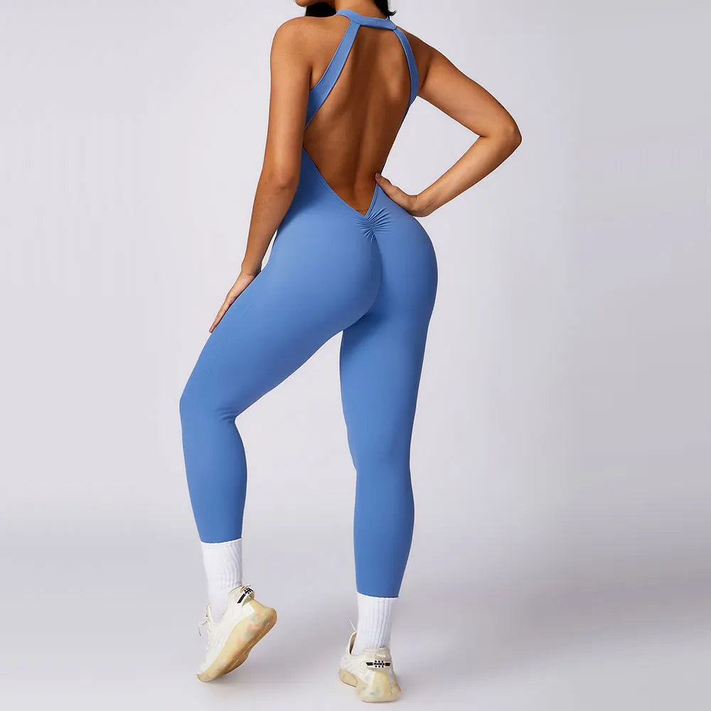 Gym Jumpsuit Women Set Training Yoga Suit Sportswear Sports Jumpsuit Fitness Rompers Workout Clothes Sexy Scrunch Butt Bodysuits